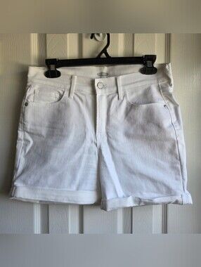 Old Navy White Women's Roll-Cuff Jean Shorts